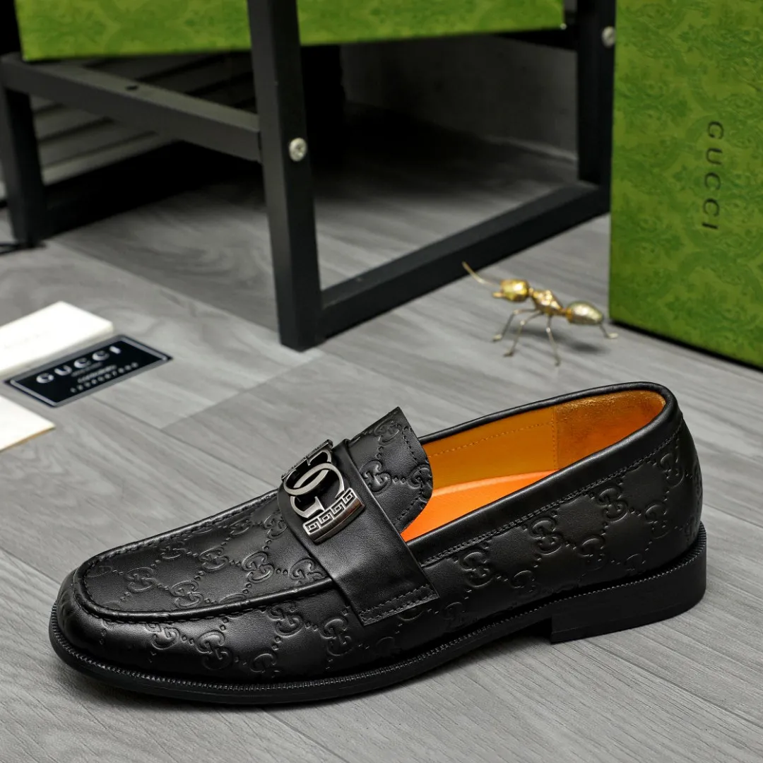 Men's shoes 💰480 Product trademark: GUCCI "Gucci" business slip-on leather shoes Regular size: 38-44 45 custom-made Product materials: Selected cowhide embossed upper, cowhide lining, rubber outsole